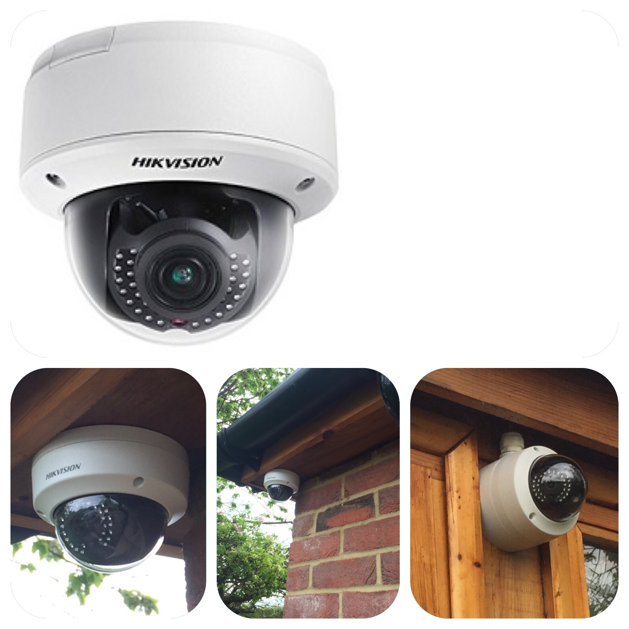 HIKVIsion network CCTV cameras can be wall mounted or ceiling mounted.